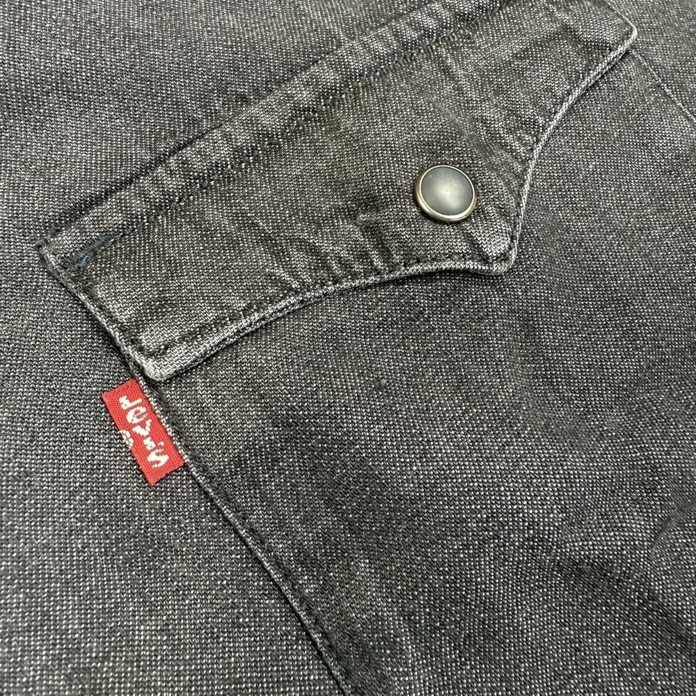 Levi's Mens Size XXL Western Shirt Charcoal Gray Pearl Snap Button Denim NWT - Picture 5 of 8